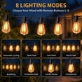 thumbnail image 6 of LEACUBER 100FT Solar String Lights Outdoor Waterproof, 8 Light Modes, Remote Dimmable & Timer, LED Shatterproof ST38 Bulbs, USB & Solar Powered for Backyard, Garden, Camping & Christmas Decor, 6 of 14