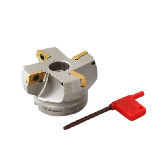 Accusize 2.5'' by 0.75'' Bore, 75 Degree Indexable Face Mills with 4 Pcs Apkt1604 Carbide Inserts, 0028-2601