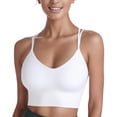 thumbnail image 5 of Everyday Bras for Women Small Bras Mesh Sports Bra Seamless Sports Bra Bandeau Sports Bra Womens Workout Bra Womens Bras Comfortable Push up plus Sized Sports Bra Keyhole Bra Bra with Back White L, 5 of 5
