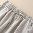 thumbnail image 5 of cfhntfmh Capri Pants for Women Elastic Waist Lace Trim Crop Pants Cotton Linen Drawstring Pocketed Loungewear Trousers, 5 of 6