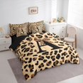 thumbnail image 2 of Castle Fairy Leopard Bow Letter A Bedding Comforter Set 7 Pieces for Girls,Animal Cheetah Print Full Bedding Set,Black Reversible, 2 of 7