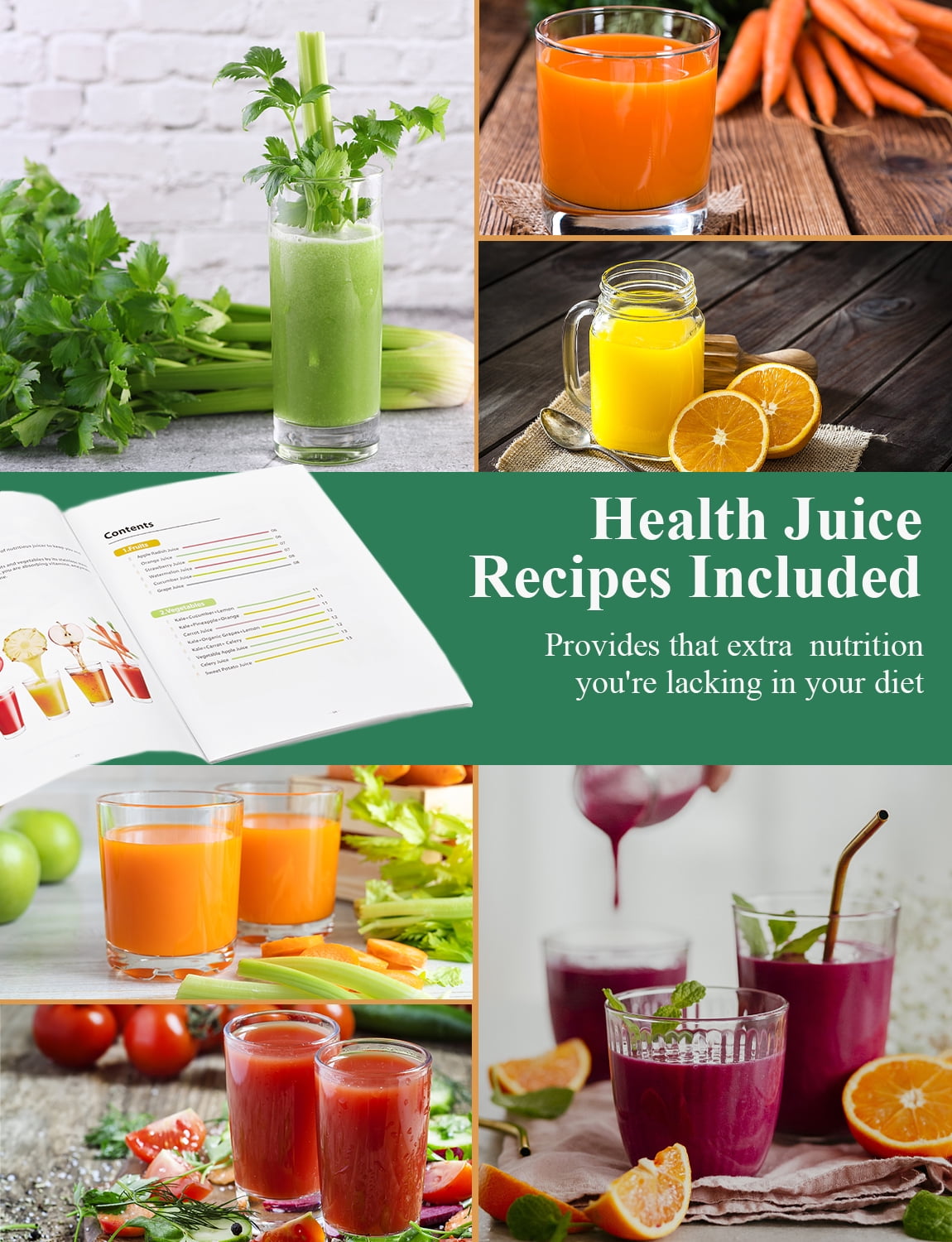 Juilsit Juicer Machines 400W, Dual Speed Centrifugal Juicer with Non-Drip