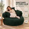 thumbnail image 2 of 5FT Oversized Round Memory Foam Floor Bean Bag Chair with 3 Matching Pillows, 2 of 7