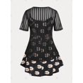 thumbnail image 3 of Conjunto Cárdigan Talla Extra Sin Mangas Estampado Margarita Rosegal  Camisetas tallas grandes, 3 of 5