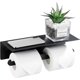 thumbnail image 1 of Wall-Mounted Aluminum Toilet Paper Holder Double Hygienic Roll Holder with Storage Platform Without Drilling with Edge Protection and Fall Protection, 1 of 4