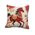 thumbnail image 2 of Yusimy 45 Inch Horse Year Red Festive Printed Pillowcase for Year Living Room Sofa Car Bed Interior Decor, 2 of 6