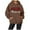 Brown, variant on Women's Letter Printed Round Neck Pullover Street Long Sleeve Pullover Hoodie Holiday Staples Women