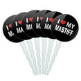 thumbnail image 1 of I Love My Mastiff Stylish Cupcake Picks Toppers - Set of 6, 1 of 1