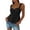 *Black, variant on Women's Tie Front Ruffle Trim Drawstring Spaghetti Strap Tank, Fashion Casual Going Out Tops Purple,Womens Plus XXL