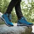 thumbnail image 2 of Durtebeua Men's Waterproof Hiking Boots Outdoor Mid Trekking Backpacking Mountaineering Shoes Blue,7.5, 2 of 5