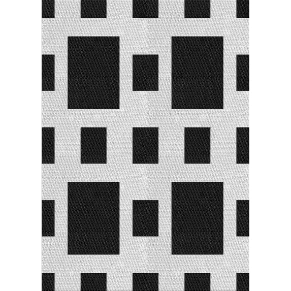 Ahgly Company Indoor Rectangle Patterned Charcoal Black Novelty Area Rugs, 4' x 6'
