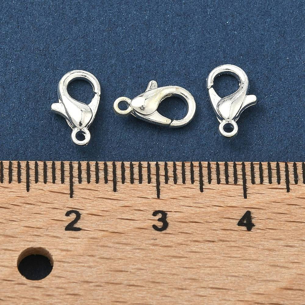 1000 pc Zinc Alloy Lobster Claw Clasps Cadmium Free & Nickel Free & Lead Free Silver Color Plated 10x6mm Hole: 1mm