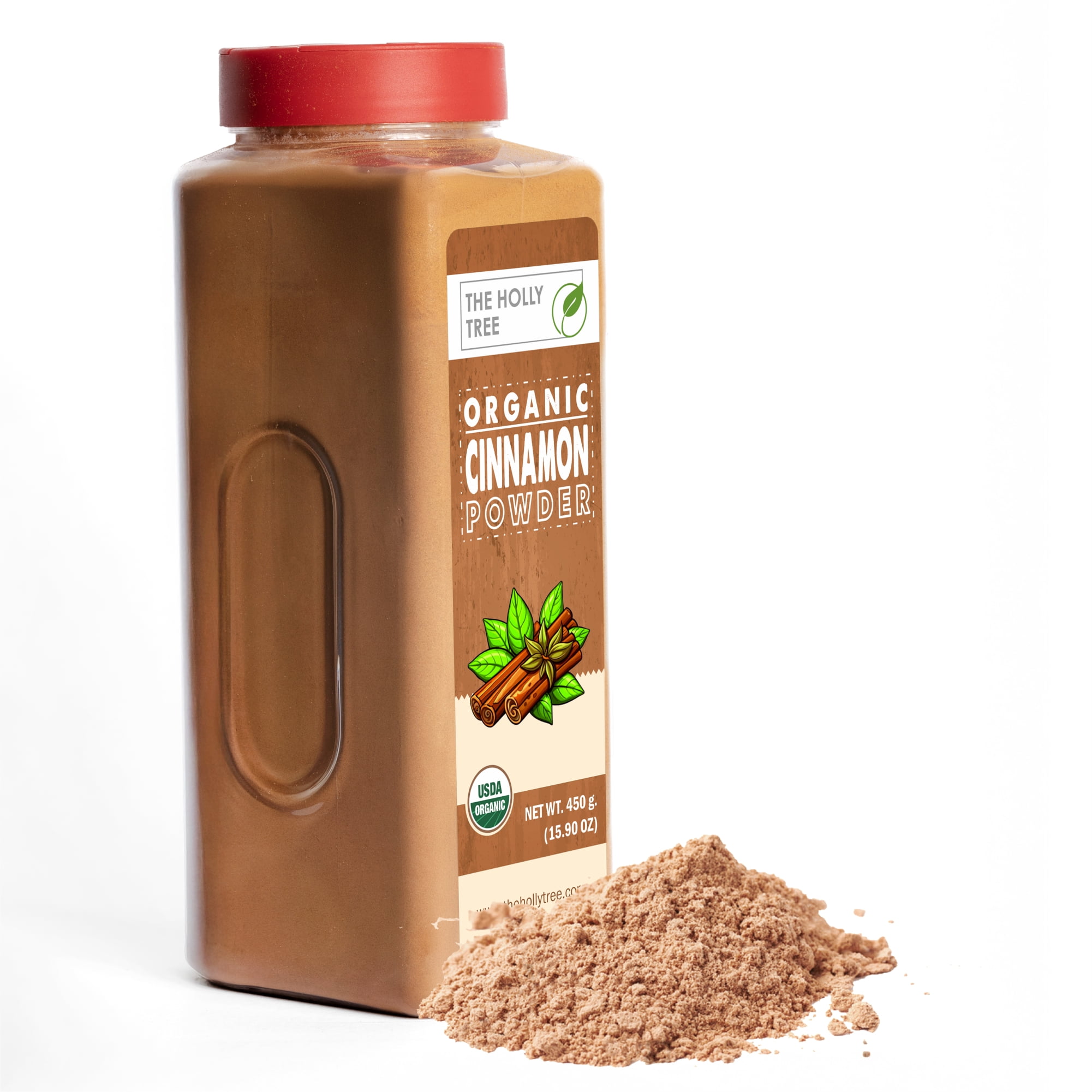 Organic Cinnamon Powder 15.90 oz - Organic Ground Cinnamon Bulk Spice - USDA Certified, Gluten Free, Kosher - for Baking & Cooking - The Holly Tree