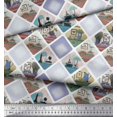 thumbnail image 2 of Soimoi Polyester Crepe Fabric Frame,Jug & Flower Pot Patchwork Print Fabric by The Yard 42 Inch Wide, 2 of 3