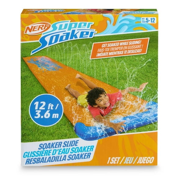 NERF Super Soaker Blast Water Slide - 12 Ft Kids Water Slide for Outdoor Summer Fun