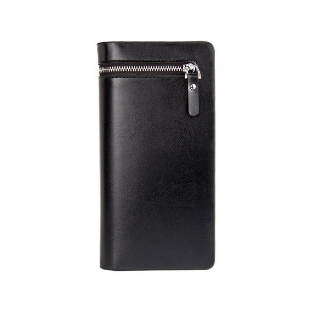 Men Long Wallet Simple Style Men Luxury Long Wallet Credit Card Holder Solid Color Purse Leather Handbag Phone Keys Multi-card Bag Large Capacity Black