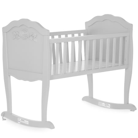 Dream On Me Jasmine Cradle in Platinum  JPMA Certified  Stationary and Rocking Cradle