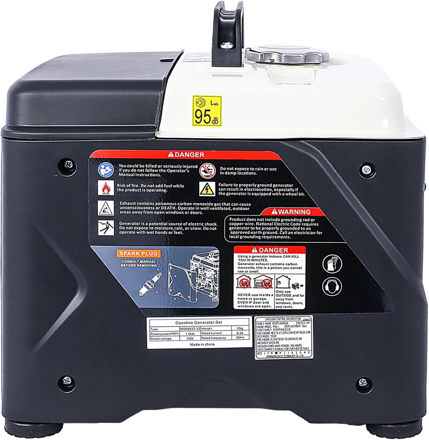 Urday 1200W Portable Inverter Generator, 56cc Gas Powered, Ultra Lightweight 27lbs, EPA Compliant, Eco-Mode, Quiet Power for Camping & Tailgating