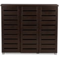 thumbnail image 3 of Baxton Studio Adalwin Armoire à Chaussures à 3 Portes, Brun Foncé, 3 of 5