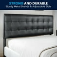 thumbnail image 4 of BizChair Button Tufted Upholstered Queen Size Headboard in Black Vinyl, 4 of 12