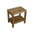 thumbnail image 3 of EcoDecors® Eleganto® 18" Teak Wood Shower Bench with Shelf in EarthyTeak Finish, 3 of 11