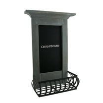 Zeckos Light Blue 5.7x11x18.5 Wood Wall Chalkboard W/ Shelf