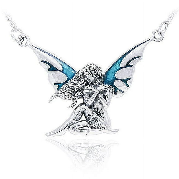 Jessica Galbreth Dark Wings Fairy Necklace 925 Sterling Silver Mystical Jewelry
