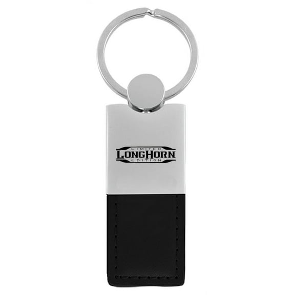 Dodge Longhorn Limited Edition Duo Rectangular Leather Key Chain (Black)