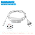thumbnail image 2 of Uxcell T4 T5 T8 LED Light Power Cord 1.8M / 6FT Extension Cable Wire Switch for 2 Pin LED Integrated Tube Light 2pcs, 2 of 5