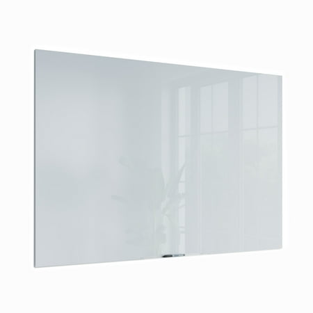 U Brands Floating Non-Magnetic Glass Dry-Erase Board 72 X 48 Inches White Frosted Surface Frameless (2780U00-01)