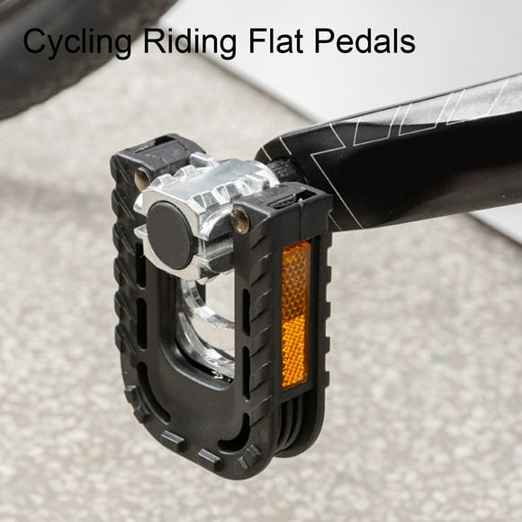1 Pair Bike Pedals Sturdy High-power Shaft Core Non-slip Lightweight Wear-resistant Replacement Aluminum Alloy Body Cycling Riding Flat Pedals Cycling Equipment