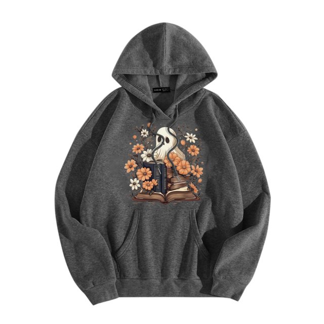WEAIXIMIUNG Sweat-Shirt pour Femmes Graphique Tendance Décontracté Col Rond avec Poche Imprimé Hoodie