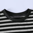 thumbnail image 6 of vdgthytj Toddler Boys Summer Outfits Kids Casual Striped Crewneck Short Sleeve Shirts and Shorts Clothing Set, 6 of 9