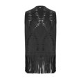 thumbnail image 7 of Women Western Tassel Vest Open Front Faux-Suede Fringe Jacket Boho Sleeveless Vintage Hippie Cardigan Outwear Black, M, 7 of 7