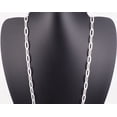thumbnail image 5 of Solid 925 Sterling Silver Paperclip Necklace Paper Clip Chain Italy 6mm Wide, 24 Inch Long, 5 of 7
