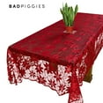 thumbnail image 5 of BadPiggies Christmas Tablecloth Red Lace Floral Table Cover For Christmas Thanksgiving Wedding Party Table Decor (Rectangle ,60" x 120"), 5 of 9