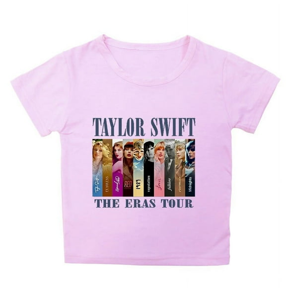 Icvfdpl Taylor Swift Tshirt Girls,Soft Short Sleeve Crew Neck T Shirts 5 Color Printed For Music Concert 11-12 Years,Stylish Girls Tshirts