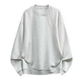 thumbnail image 2 of Zylanna Men's Long Sleeve T-Shirts, Crew Neck Homewear Solid Color Loose Casual Tops for Men Gray, 2 of 9