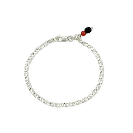 Silver Plated Simulated Azabache Bracelet Evil Eye Protection Kids Unisex 5
