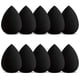thumbnail image 1 of Juego de esponjas de maquillaje negras, 10 esponjas para base sin látex, lavables para polvos y cremas, aplicación perfecta, 1 of 6