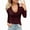 Burgundy, variant on Womens Long Sleeve T Shirt Tops Deep V Neck Shirts Casual Slim Fit Basic T-Shirt Tee