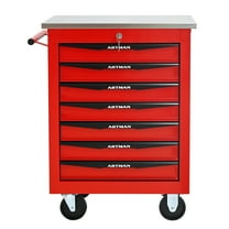 7 Drawer Rolling Tool Cart with Locking Storage, Heavy Duty Mobile Workbench for Garage Workshop and Warehouse Use with Ball Bearing Drawers and Brake Wheels