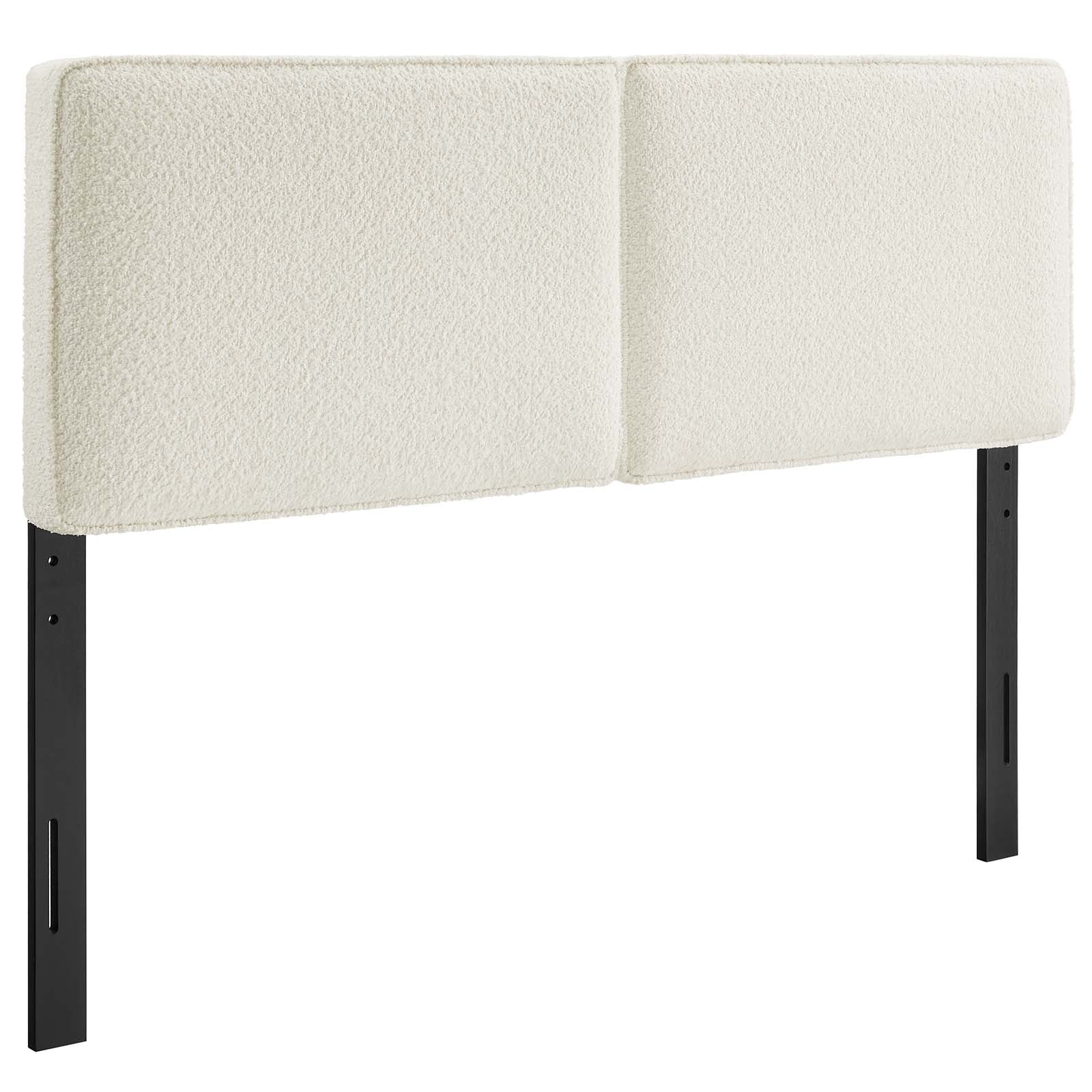 Lindee Boucle Fabric Full Headboard in Cream