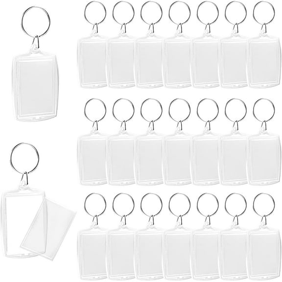 Clear Photo Keychain 30 Sets Acrylic Picture Frame Keychains for DIY Pictures Wedding Party Favor Gifts