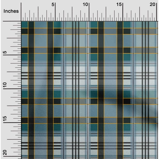 oneOone Cotton Silk Fabric Madras Check Print Fabric By The Yard 42 Inch Wide
