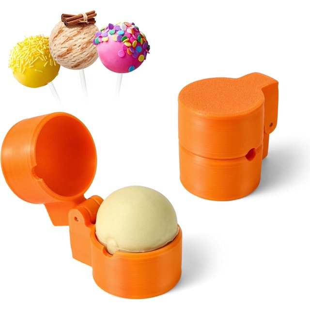 2 PCS Round Cake Pop Mold Shapes Press Set, 3D Printed Sphere Circle Cake Pop Cutter and Pusher, Baking Tools Accessories for Home Baking, Birthday Parties, Wedding Desserts