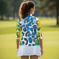 thumbnail image 6 of HUIACONG Abstract Splash Tennis Activewear Quarter Zip Polyester Spandex Fabric with Relaxed Women's Golf Polo Shirts for Womens, 6 of 10