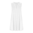 thumbnail image 7 of Girls' Summer Dresses Sleeveless Tank Dress Kids Casual Loose Crewneck White Beach Sundress 8-9 Years, 7 of 7