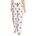 thumbnail image 1 of Balery Hand Drawn Strawberry Pantalones de pijama para mujer, pijamas ultraligeros, pantalones de estar por casa-X-Large, 1 of 6