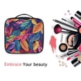 thumbnail image 6 of FORMRS Travel Makeup Bag Large Capacity Train Case Cosmetic Organizer with Adjustable Dividers, Colorful Art Leaves Pattern, 6 of 8